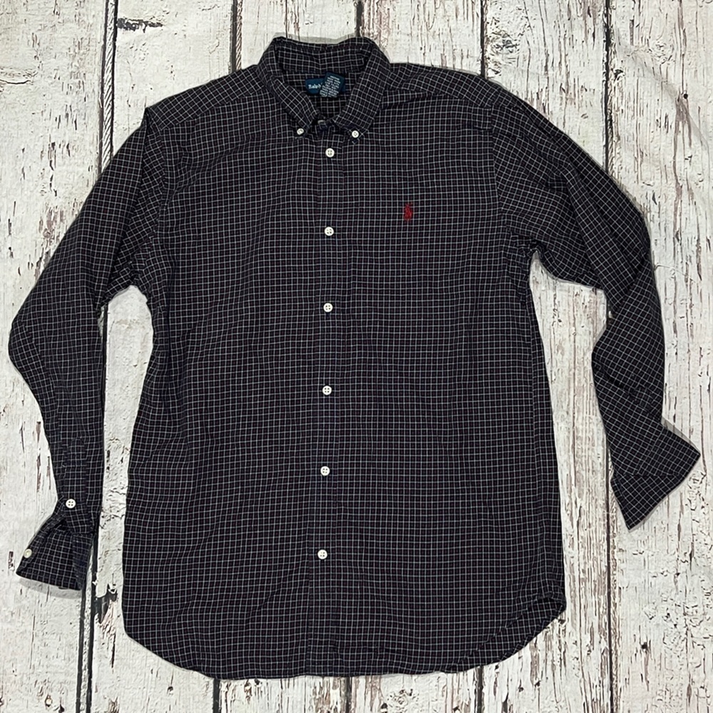 Polo Ralph Lauren Boys Kids Plaid Button Down Casual Dress Shirt
